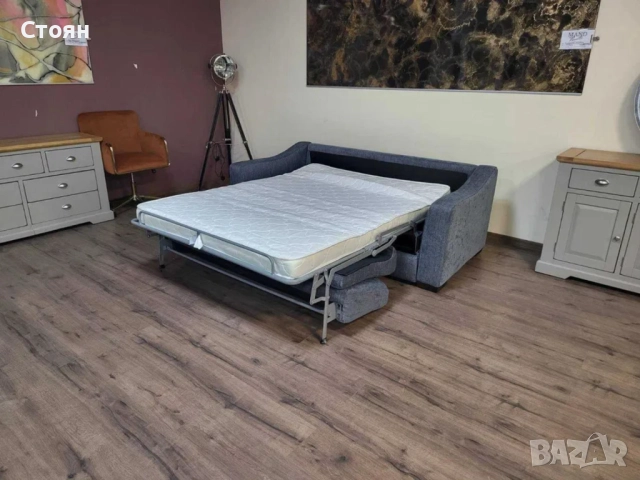 Тъмно сив диван от плат с функция сън "Myriad", снимка 6 - Дивани и мека мебел - 52010817