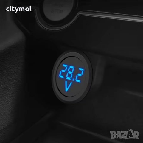 Цифров волтметър с кръгъл LED дисплей DC 4-100V, снимка 3 - Друга електроника - 52286878