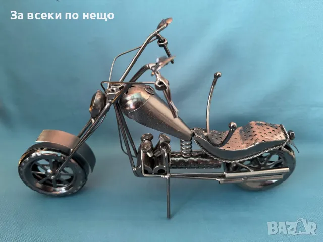 Много красив мотор ръчна изработка , ИЗЦЯЛО МЕТАЛЕН мотоциклет , поставка за бутилка, снимка 1