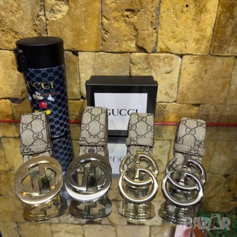 колани Gucci Leather Belt от естествена кожа в кутия 