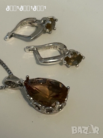 Прекрасен сребърен комплект със Султанит , снимка 6 - Бижутерийни комплекти - 52850305
