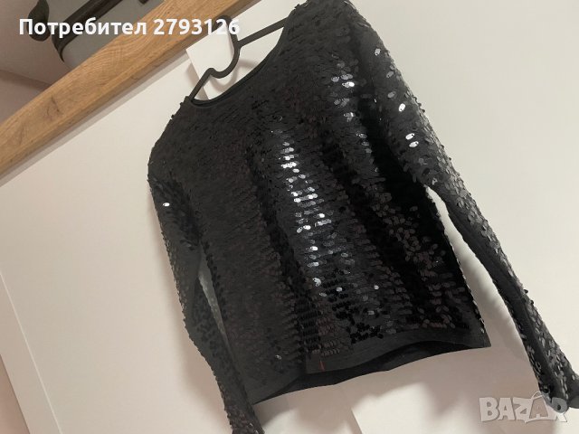 Пайетена дамска блуза , снимка 3 - Блузи с дълъг ръкав и пуловери - 43629500