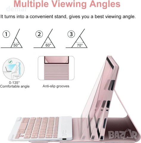 Калъф с клавиатура за Samsung Galaxy Tab A11 plus 2025 Tab A9 Plus 11 инча 2023, снимка 4 - Таблети - 53595333