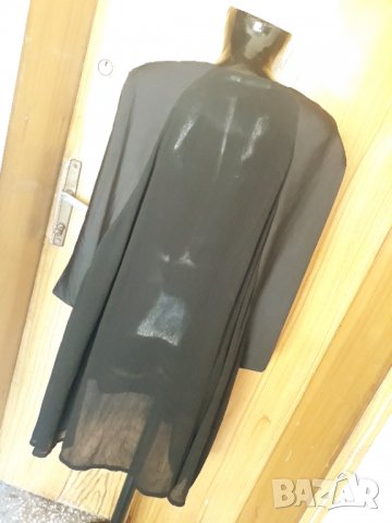 Черна полупрозрачна туника тип пеперуда 3ХЛ, снимка 3 - Туники - 32975420