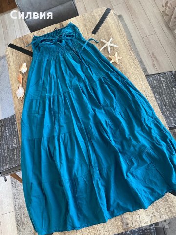 Дълга синя рокля, снимка 1 - Рокли - 32759181