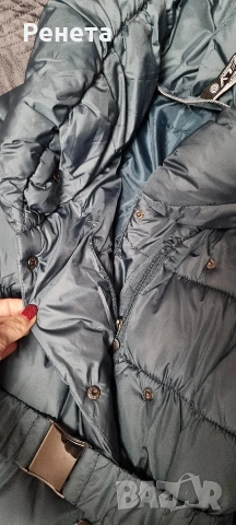 Маслено зелено дълго яке GANG размер S, снимка 7 - Якета - 53135464