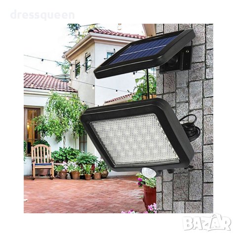 (56 ДИОДА) Соларна LED Лампа С PIR Датчик, снимка 3 - Соларни лампи - 43950342
