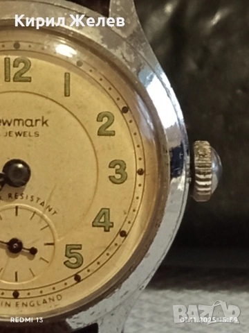 Стар механичен часовник мъжки Newmark England за КОЛЕКЦИЯ 51533, снимка 5 - Антикварни и старинни предмети - 52333629