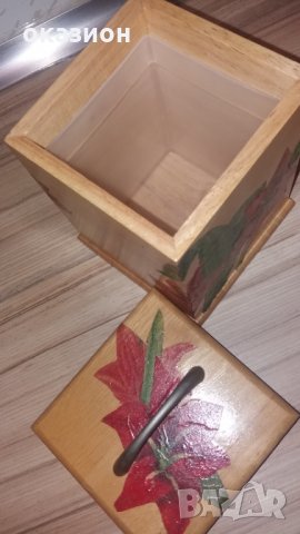 дървена кутия за чай или друго, снимка 3 - Други стоки за дома - 33502030