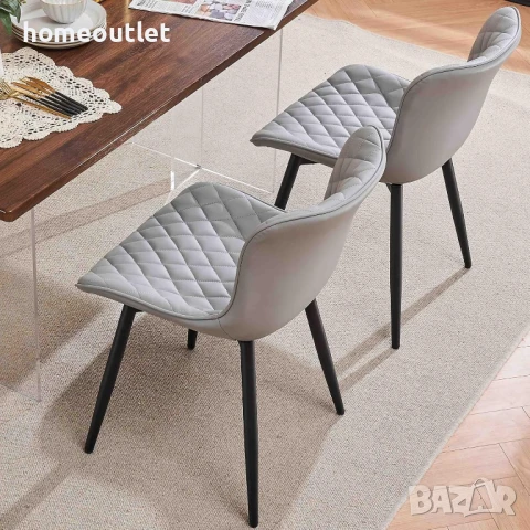 Трапезни столове –YOUNIKE BLD-1935GR-DE – комплект 2бр., снимка 4 - Столове - 50983414