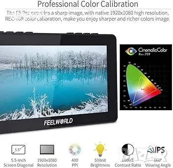  6-инчов сензорен екран DSLR камера Полеви монитор с 3D LUT F970 външен

, снимка 3 - Монитори - 49218806