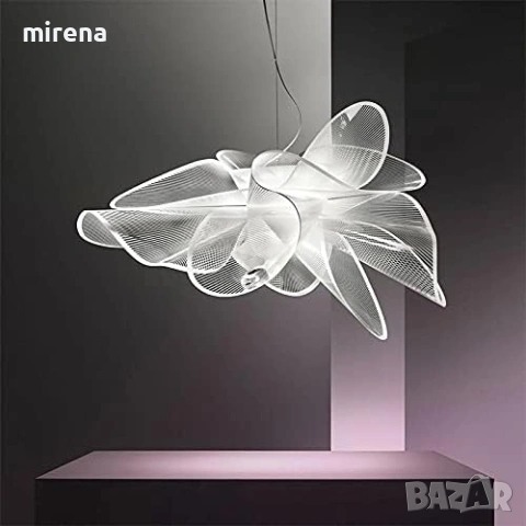 Висяща лампа за таван скандинавски ЛЕД LED полилей дизайн с бяла мрежа