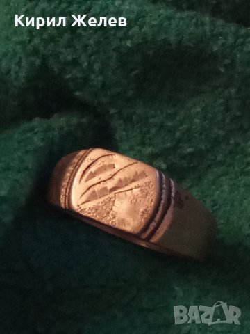 ПОЗЛАТЕН Пръстен стар бронзов РЕТРО ОЛНАМЕНТИКА РЪЧНА ИЗРАБОТКА 20996, снимка 6 - Антикварни и старинни предмети - 33475853