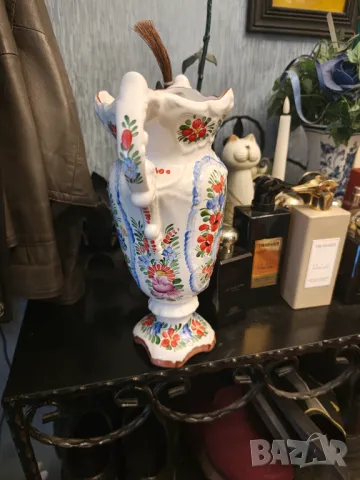 Френска антикварна порцеланова ваза, снимка 2 - Вази - 50131838