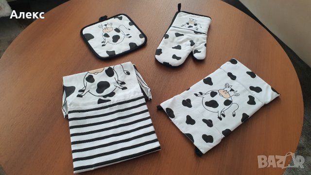 Комплект- кухненска престилка, ръкавица, ръкохватка, панер за хляб., снимка 7 - Аксесоари за кухня - 38483285