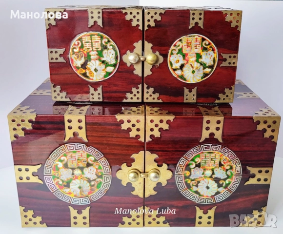 Две корейски кутии за бижута Najeonchilgi (나전칠기).