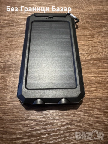 Нова външна батерия 10000mAh соларна 2 USB компас карабинер Power bank, снимка 2 - Външни батерии - 53281268