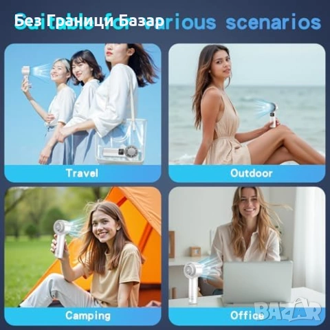 Нов Турбо мини вентилатор с ледено охлаждане USB-C 199 скорости за лято, снимка 5 - Друга електроника - 53036436