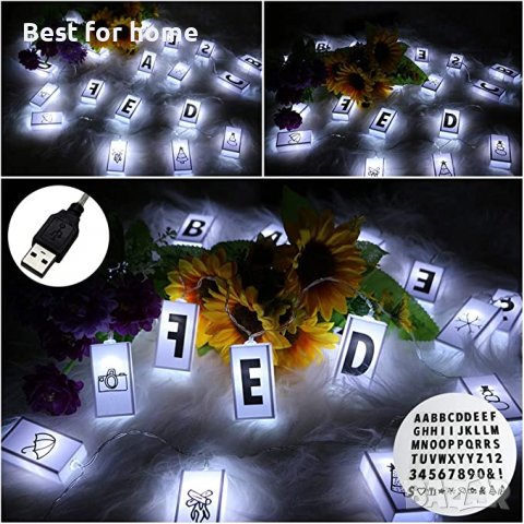 Светлинна верига от 20 кутиики + букви и цифри Seddex LED, снимка 1 - Декорация за дома - 37293050