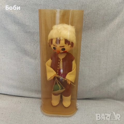 Стара Соц Българска Битова Голяма Кукла Бостанджия  - 34см, снимка 10 - Колекции - 51786257