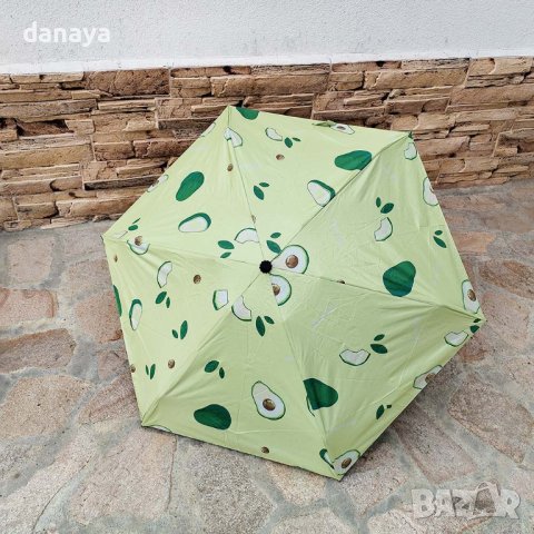 4451 Малък сгъваем чадър в калъф Плодове, с UV защита, противоветрен, снимка 10 - Други - 44127309