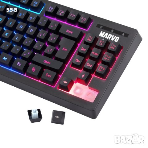 Marvo геймърска клавиатура Gaming Keyboard TKL 87 keys - K607, снимка 3 - Клавиатури и мишки - 43063653