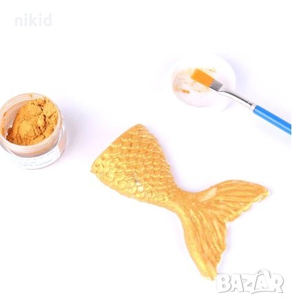 5 гр боя на прах сребро злато сладкарска за торти украса ядивна дъст прахов оцветител gold silver , снимка 4 - Хранителни добавки - 26737230