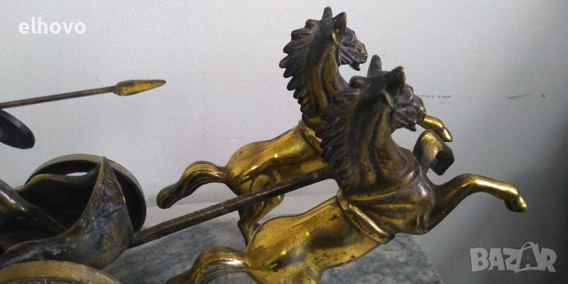 Голяма статуя на гладиатор в колесница с коне, снимка 5 - Антикварни и старинни предмети - 43830344