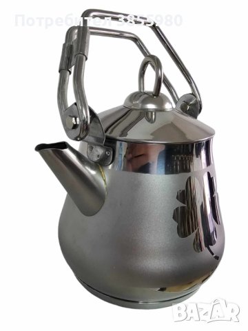 Чайник от неръждаема стомана с двойно дъно, снимка 3 - Аксесоари за кухня - 43120028
