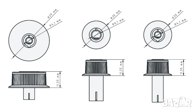 Комплект копчета (врътки) за радио Selena B215/B216/B217, Океан 214, снимка 2 - Радиокасетофони, транзистори - 50357711