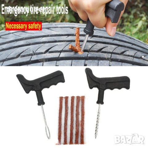 1689 РЕМОНТЕН КОМПЛЕКТ ЗА ЛЕПЕНЕ НА СПУКАНИ АВТОМОБИЛНИ ГУМИ С ФИТИЛИ, снимка 2 - Аксесоари и консумативи - 44872036