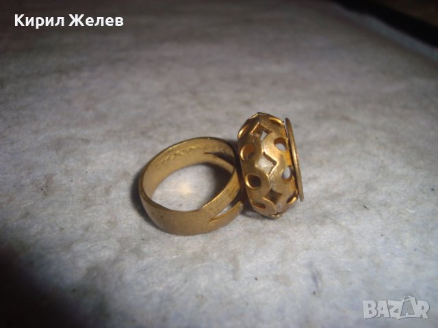 СТАРИНЕН МЕСИНГОВ РЪЧНО МАЙСТОРСКИ ИЗРАБОТЕН ПРЪСТЕН от ДИНАР РЯДЪК за КОЛЕКЦИЯ 26723, снимка 5 - Антикварни и старинни предмети - 36771568