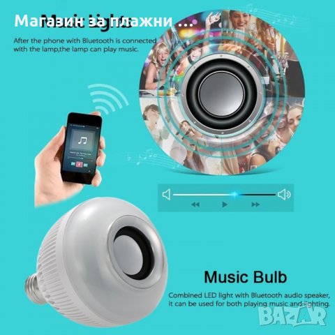 Крушка с Bluetooth и високоговорител, снимка 4 - Други стоки за дома - 28505915