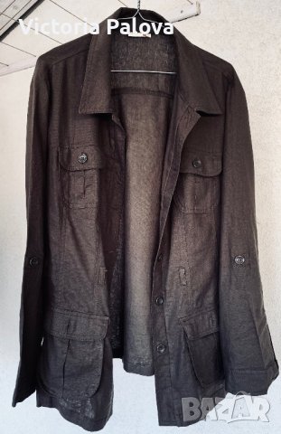 Модерно яке лен с вискоза цвят кафе,Германия, снимка 12 - Якета - 40314760