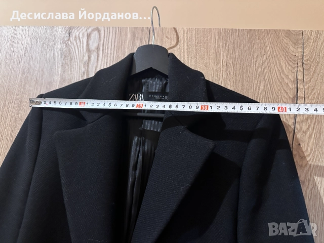 Черно дамско палто с вълна, снимка 3 - Палта, манта - 52297211