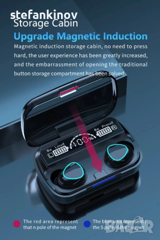 Безжични слушалки M10, TWS, Bluetooth 5.1, 2000mAh батерия, снимка 10 - Слушалки и портативни колонки - 52814887