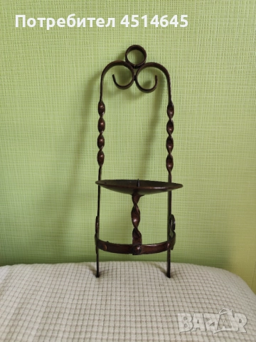 Свещник стенен желязо вис.33 см, снимка 2 - Декорация за дома - 52215348