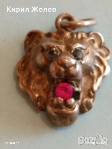 Сребърна висулка Лъвска глава с рубин символизира сила, лидерство 52549, снимка 7 - Колиета, медальони, синджири - 52934705