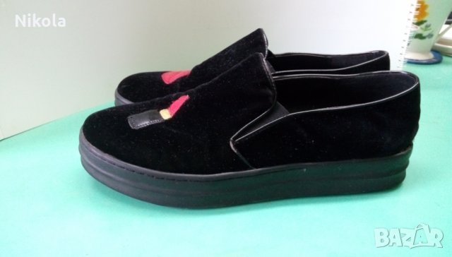 Дамски черни обувки с апликации Fred, снимка 3 - Дамски ежедневни обувки - 27342884
