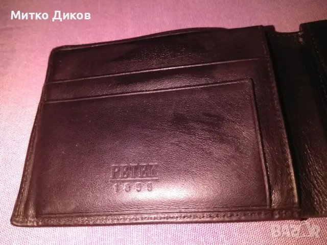 Петек марков портфейл естествена кожа 130х100мм , снимка 8 - Портфейли, портмонета - 49796929