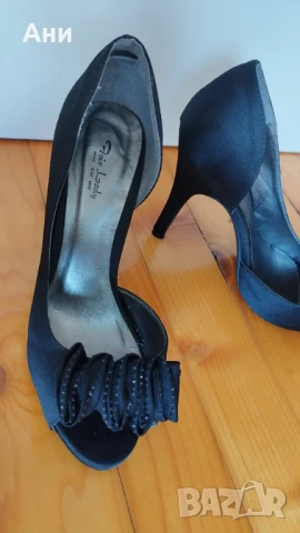 Сатенени черни обувки 36 номер 