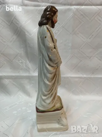 Френска антикварна порцеланова скулптура, религиозна ръчно рисувана  с позлата ,произведена 1860 год, снимка 7 - Антикварни и старинни предмети - 50046620