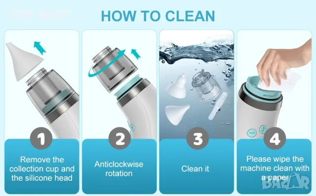 Бебешки назален аспиратор Uwelliky Baby Nasal Aspirator, снимка 4 - Бебефони - 48473279