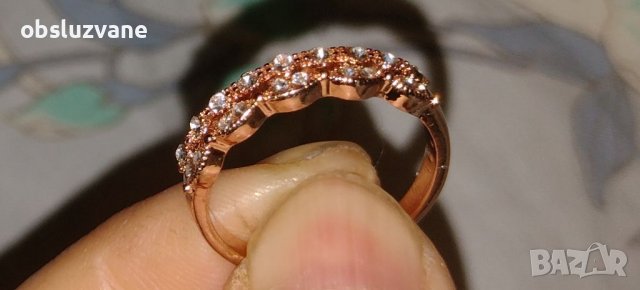 Нежен раздвоен пръстен нов 💥💥, снимка 2 - Пръстени - 39878399
