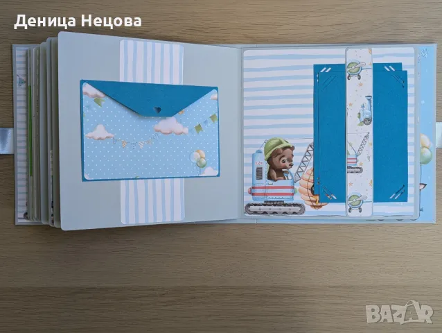 Бебешки ръчно изработен албум за снимки, подарък за погача, подарък за бебе, рожден ден, снимка 7 - Други - 49736146