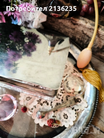 Кристална кутия със сребърен капак 925, снимка 6 - Антикварни и старинни предмети - 51862370