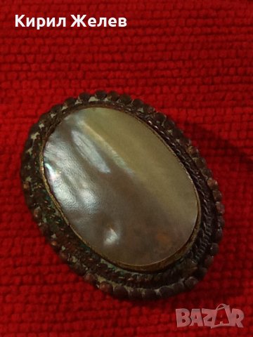 СТАРА ПОСРЕБРЕНА СКЪПОЦЕННА АРТ ДЕКО БРОШКА с БЯЛ ИВИЧЕСТ АХАТ БИЖУ МАЙСТОРСКА РЪЧНА ИЗРАБОТКА 25378, снимка 15 - Антикварни и старинни предмети - 34884026