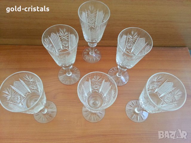  кристални чаши Ропотамо вода вино ракия уиски коняк , снимка 7 - Антикварни и старинни предмети - 27821229