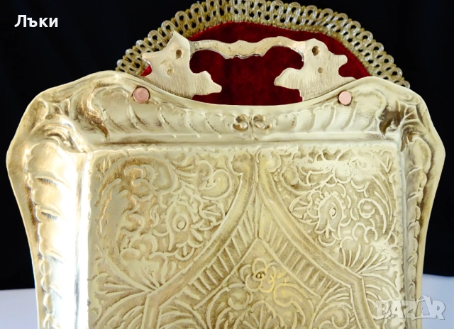 Бронзов поднос,плато с приказни орнаменти. , снимка 4 - Антикварни и старинни предмети - 51597035