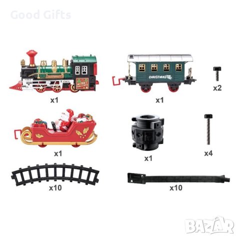 Коледно влакче на релси за елхата със светлина и звук, снимка 5 - Влакчета, самолети, хеликоптери - 42974459